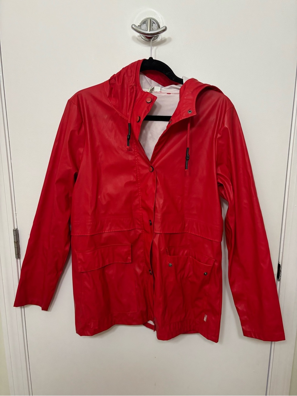 Only Red Hooded Rain Jacket